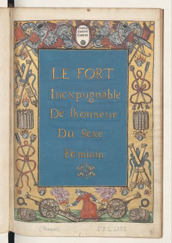 Page de titre (Le fort inexpugnable de l'honneur du sexe féminin, 1555)