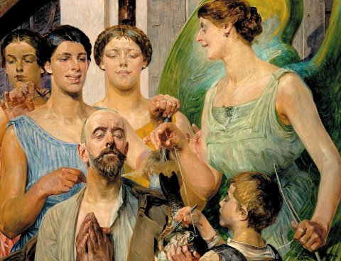 L'inspiration. Tobie et les Parques / Natchnienie. Tobiasz i Parki - Jacek Malczewski