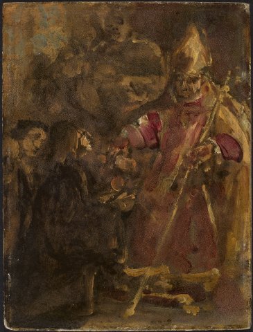 L'évêque Lubrański fonde l'Académie ecclésiastique de Poznań (esquisse de Varsovie) - Matejko